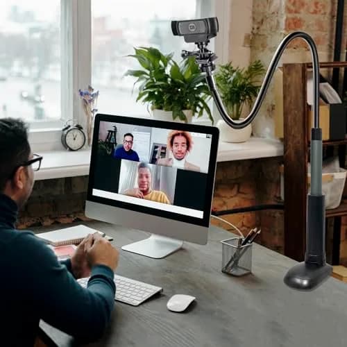 JCWINY 30 Inch Webcam Stand Camera Mount | Flexible Gooseneck Desk Clamp for Logitech Webcams 4K Brio thumbnail 4