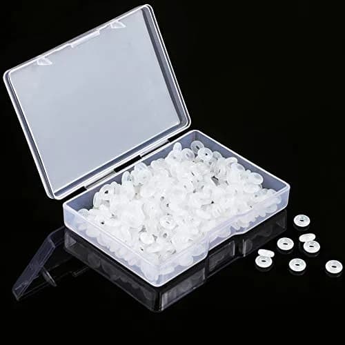 Zonon Clear Silicone Rubber Stopper Rings 6mm Outer Diameter (300 Pcs) | Secure Jewelry Spacers for DIY Crafts thumbnail 1