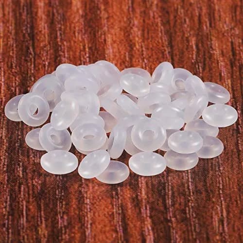 Zonon Clear Silicone Rubber Stopper Rings 6mm Outer Diameter (300 Pcs) | Secure Jewelry Spacers for DIY Crafts thumbnail 6