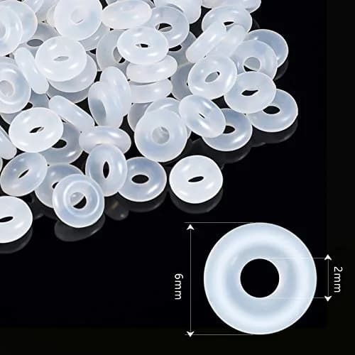 Zonon Clear Silicone Rubber Stopper Rings 6mm Outer Diameter (300 Pcs) | Secure Jewelry Spacers for DIY Crafts thumbnail 2