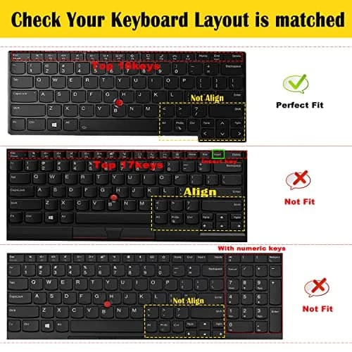 i-Tensodo 2Pcs Keyboard Cover for Lenovo ThinkPad X13 L13, X380 X390 X395 Yoga, X230S X240 X240S X250 X260 X270 X280 13.3" Laptop | US Layout Silicone Skin thumbnail 2