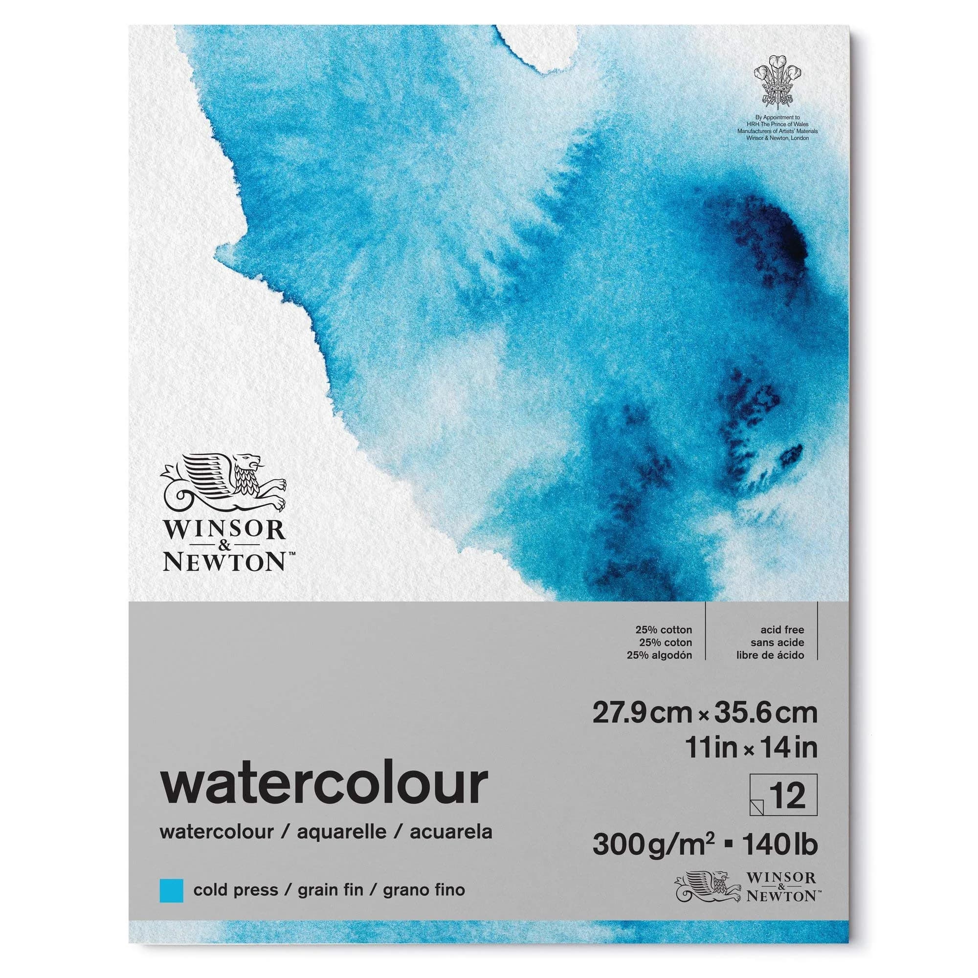 Winsor & Newton Watercolor Paper Pad 11" x 14" Natural White | Cold Press, 12 Sheets — 11" x 14"