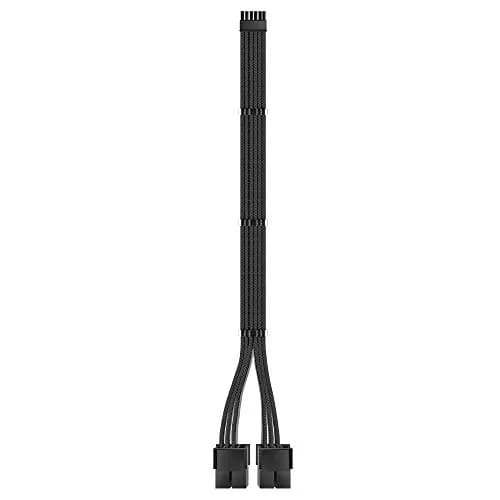EZDIY-FAB RTX 3000 Series 12 Pin to Dual 8 Pin PCIe Sleeved Extension Cable 300mm | Black thumbnail 1