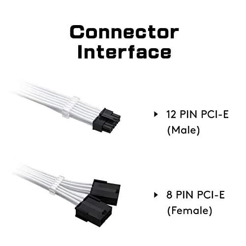 EZDIY-FAB RTX 3000 Series 12 Pin to Dual 8 Pin PCIe Sleeved Extension Cable 300mm | Black thumbnail 3