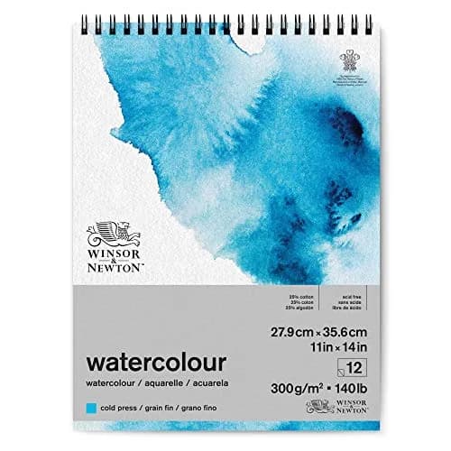 Winsor & Newton Classic Watercolor Paper Pad, Wired, 11" x 14" (28cm x 36cm) | Bright, Durable, 12 Sheets thumbnail 1