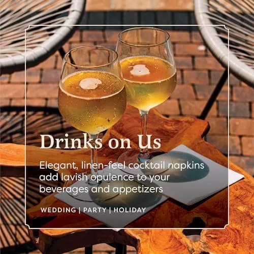 BloominGoods Linen-Feel Cocktail Napkins Dark Blue 12.7cm (5" x 5") | 200 Pack Soft & Absorbent thumbnail 5