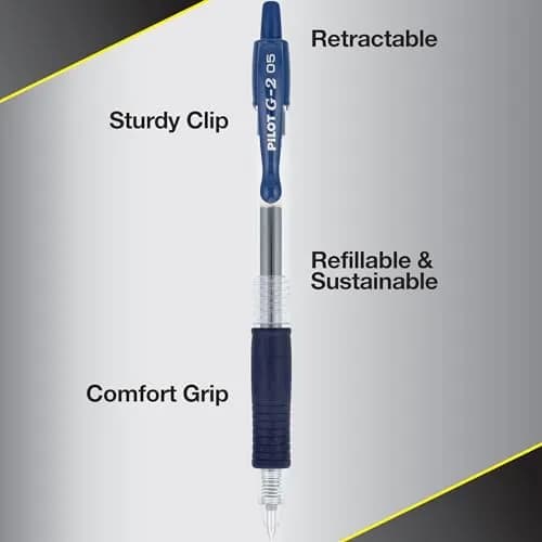 PILOT G2 Premium Rolling Ball Gel Pens, 0.5mm, Navy Blue Ink, 12-Pack | Smooth Writing for Students & Office thumbnail 4