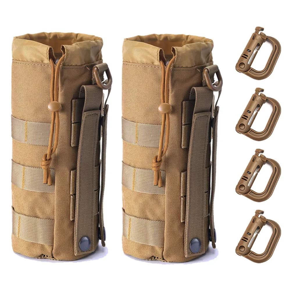 R.SASR Upgraded Tactical Drawstring Molle Water Bottle Holder Pouch 24 cm (9.45 in) | Connects to Molle Gear - main product image