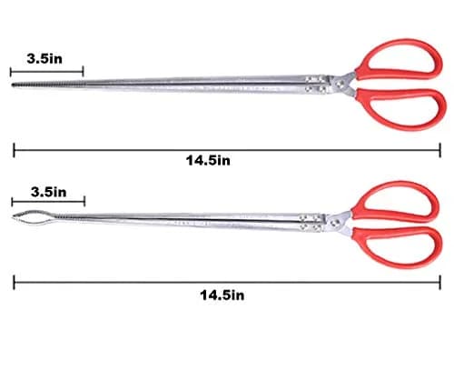 Goeielewe Multi-Function Clip Scissor Tongs with Curved Head, 37cm (14.5 Inches) | Secure Grip for Marine Creatures thumbnail 2