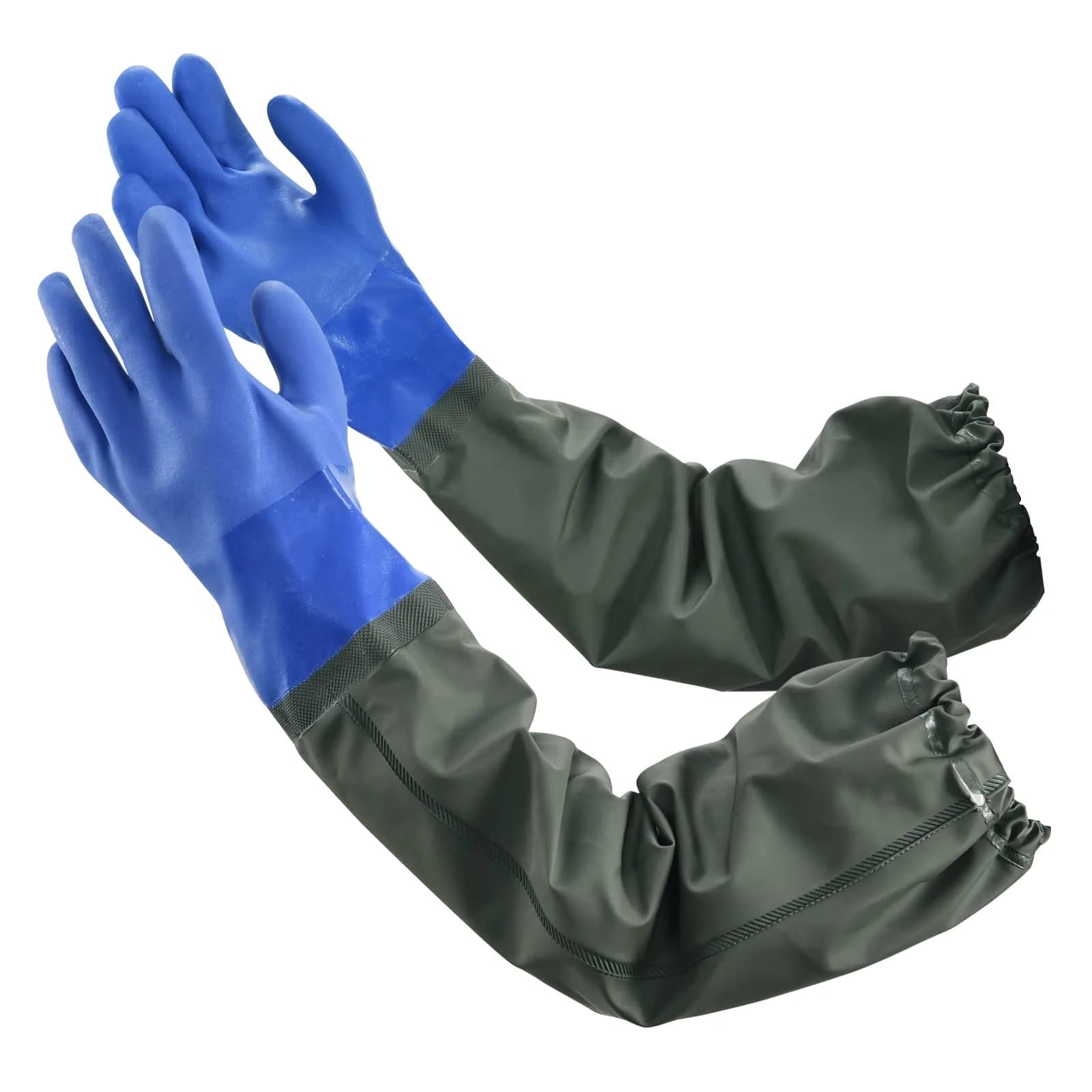 MUMUKE Long Waterproof Gloves 28 inch (71 cm) | Chemical Resistant PVC with Cotton Liner - main product image