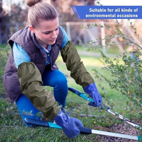 MUMUKE Long Waterproof Gloves 28 inch (71 cm) | Chemical Resistant PVC with Cotton Liner thumbnail 6