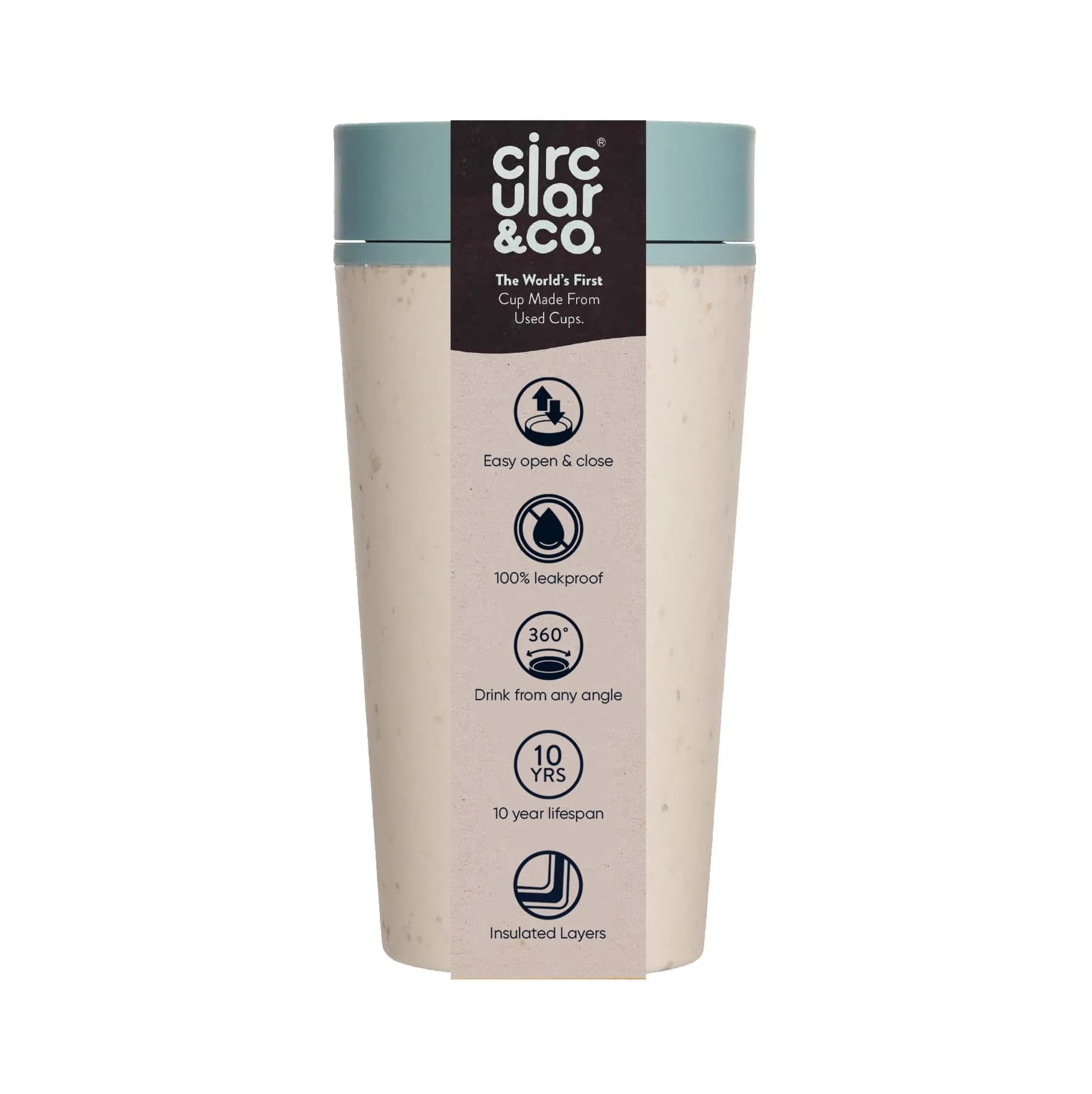 Circular and Co Reusable Coffee Cup 12oz/340ml | Leak-Proof & Sustainable Travel Mug - main product image