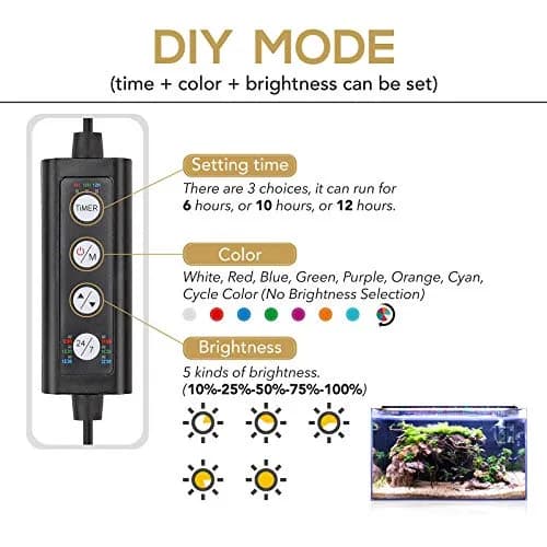 hygger 22W Aquarium LED Light | 24/7 Lighting, Adjustable Timer & Brightness, 7 Colors, Extendable Bracket for Planted Tanks thumbnail 4