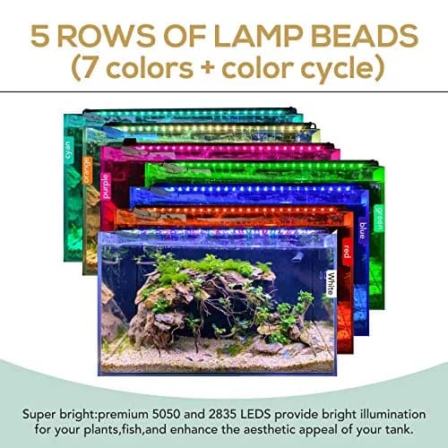 hygger 22W Aquarium LED Light | 24/7 Lighting, Adjustable Timer & Brightness, 7 Colors, Extendable Bracket for Planted Tanks thumbnail 2