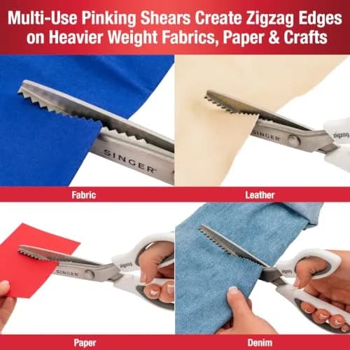 SINGER 9" Pinking Shears Stainless Steel Zigzag Edge | Precision Fabric Cutting Tool thumbnail 7