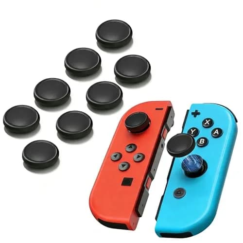 Ferkurn Joystick Controller Replacement Thumb Grip Caps for Nintendo Switch OLED & Lite (8 Pcs, Black) | Enhance Gaming Grip thumbnail 1