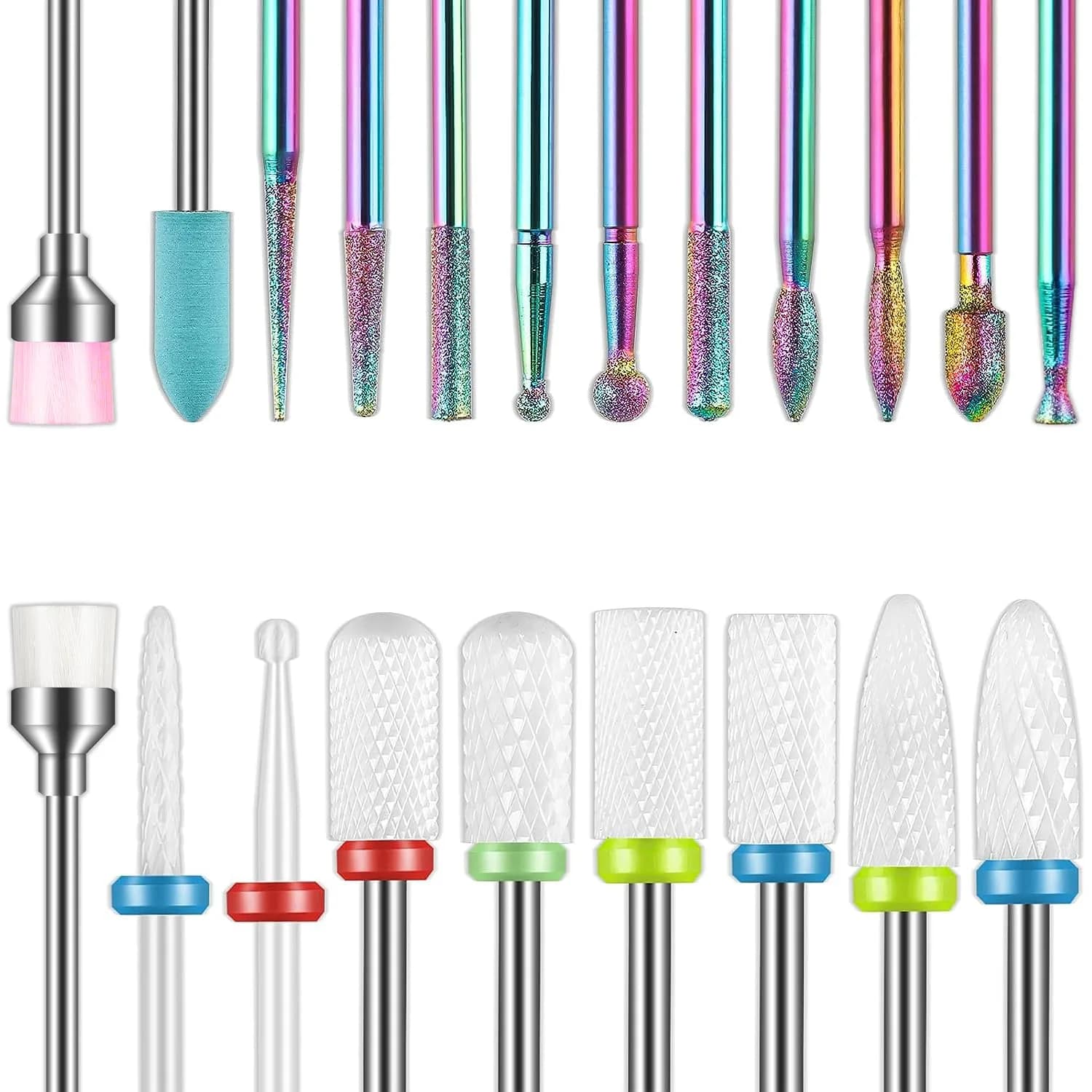 Depvko 21pcs Nail Drill Bits Set - 3/32 Inch Ceramic Electric Nail File - main product image