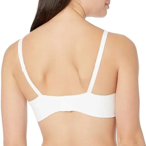 Warner's Blissful Benefits Allover-Smoothing Wireless Longline Bra, Classic White, 36B | Supportive & Comfortable thumbnail 3