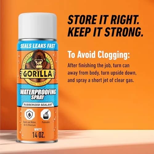 Gorilla Waterproofing Spray White 16 oz (473ml) 2-Pack | Flexible Rubberized Sealant for Leaks thumbnail 7