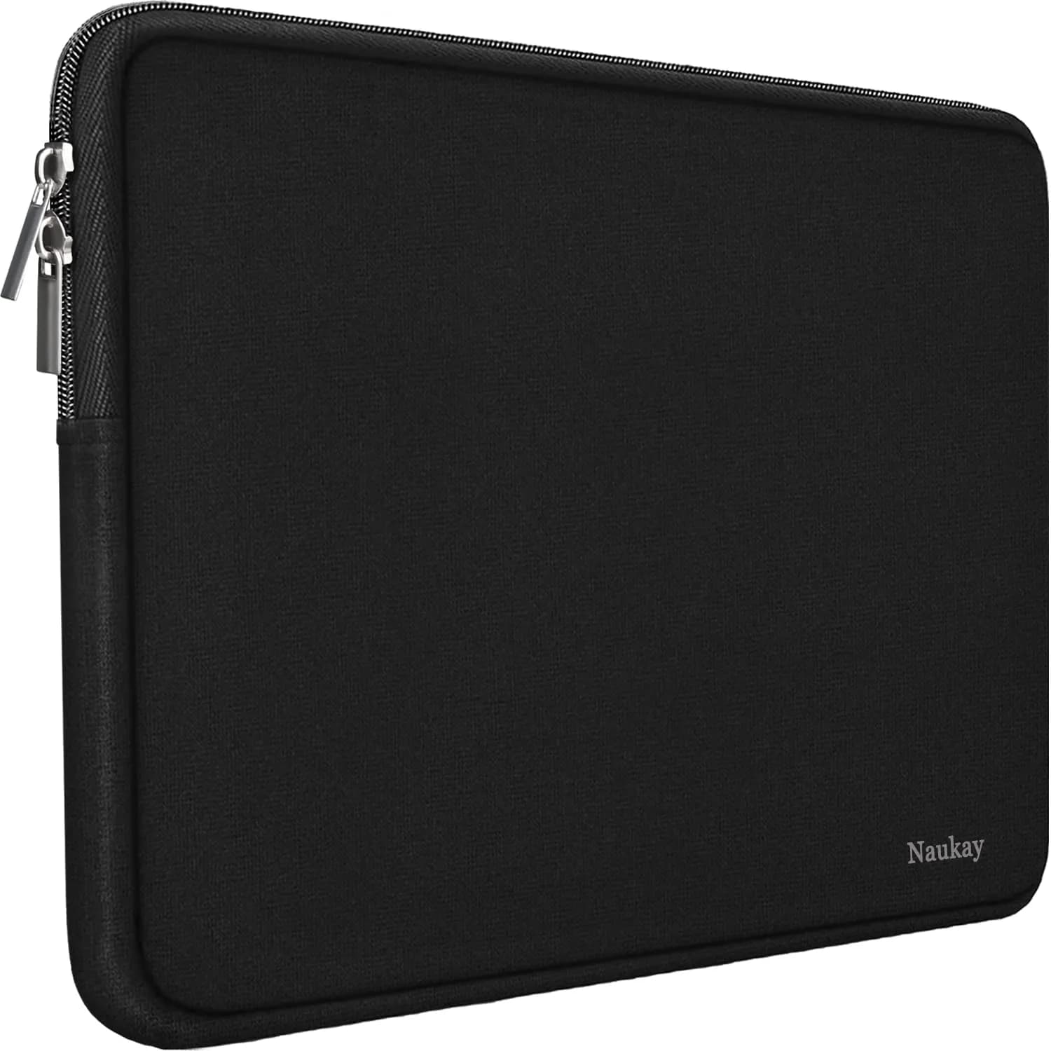 Naukay 14 Inch Laptop Sleeve Case 35.5 cm (14 Inch) | Water-Resistant Neoprene with Smooth Zipper — Black