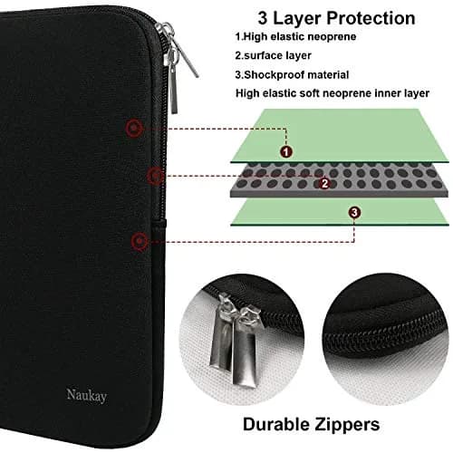 Naukay 14 Inch Laptop Sleeve Case 35.5 cm (14 Inch) | Water-Resistant Neoprene with Smooth Zipper thumbnail 3