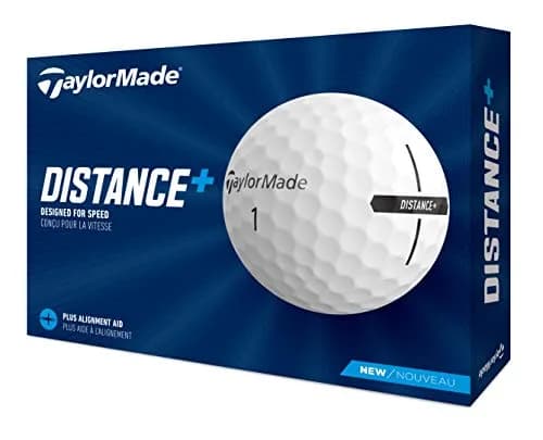 TaylorMade Distance+ Golf Balls 2021, White, 12 Balls (40mm) thumbnail 1