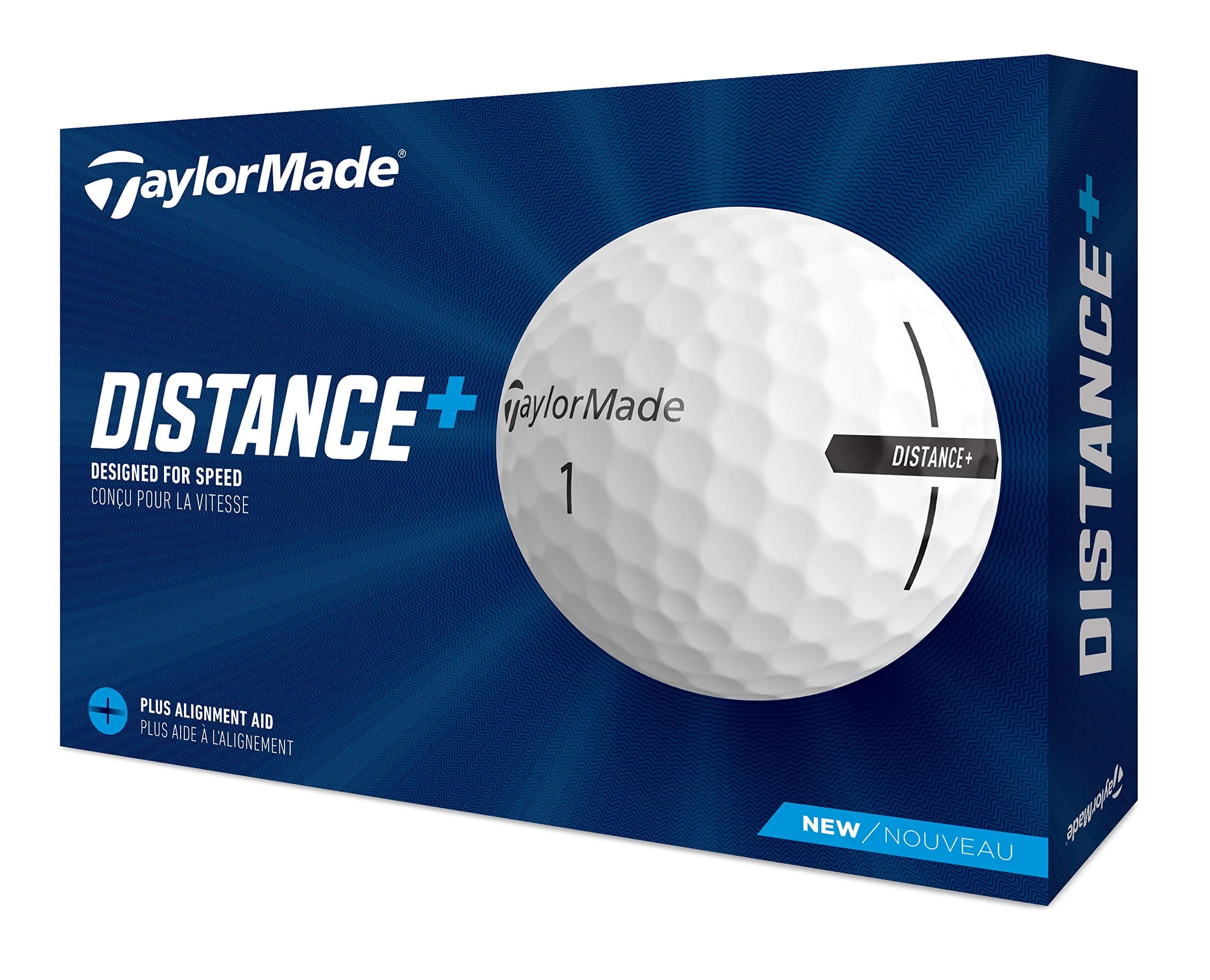 TaylorMade Distance+ Golf Balls 2021, White, 12 Balls (40mm) - main product image