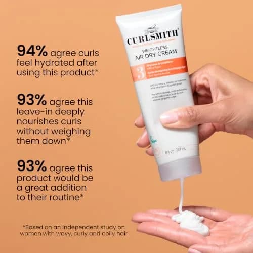 CURLSMITH Weightless Air Dry Curl Cream Leave In Conditioner 237ml (8 Fl Oz) | Hydrates & Defines Curls thumbnail 5