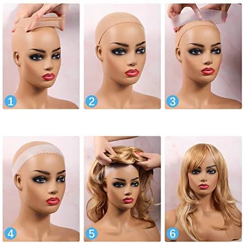 WILLBOND Silicone Wig Grip Headband & Nylon Wig Caps | Non Slip, Breathable, Reusable (6 pcs, Transparent, Dark Brown, Black) thumbnail 7