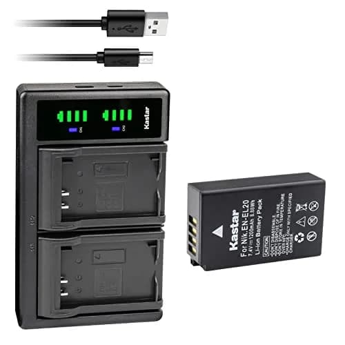 Kastar EN-EL20a Battery & LTD2 USB Charger Kit for Nikon P950, P1000, A, 1 Series Cameras | 1200mAh, 7.4V thumbnail 1