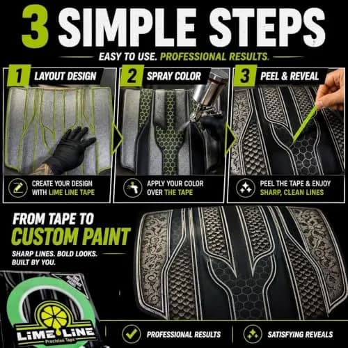 LiME LiNE 1/8" Fineline Automotive Pinstriping Masking Tape | Flawless Paint Edge, No Residue, Custom Designs thumbnail 4