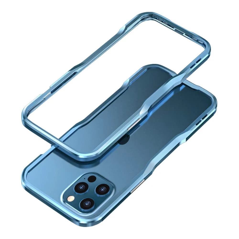 HENGHUI Aluminum Bumper Case for iPhone 12 Pro Max 6.7-inch | Shock-Absorbent Metal Frame with Strap Hole