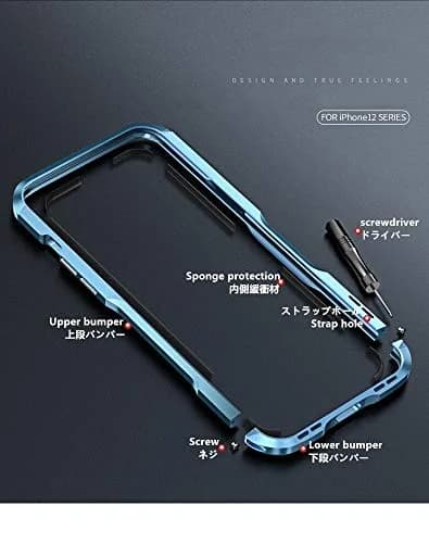 HENGHUI Aluminum Bumper Case for iPhone 12 Pro Max 6.7-inch | Shock-Absorbent Metal Frame with Strap Hole thumbnail 2