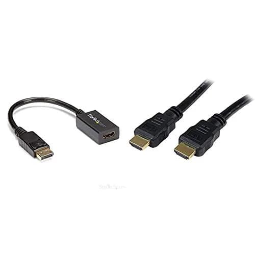 StarTech.com DisplayPort to HDMI Adapter Converter with 2x 2m 4K High Speed HDMI Cables | Latching DP Connector, 1920x1200 Resolution thumbnail 1