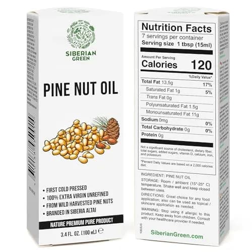 Siberian Green Pine Nut Oil 100ml | Cold Pressed, Raw, Vegan, No-GMO, Siberian Origin thumbnail 5