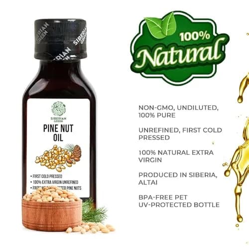 Siberian Green Pine Nut Oil 100ml | Cold Pressed, Raw, Vegan, No-GMO, Siberian Origin thumbnail 9