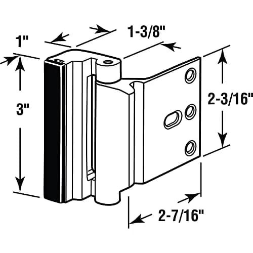 PRIME-LINE U 11441 Door Reinforcement Lock - 3 inch Stop, Aluminum Construction, Red Bronze (Single Pack) thumbnail 4