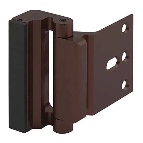 PRIME-LINE U 11441 Door Reinforcement Lock - 3 inch Stop, Aluminum Construction, Red Bronze (Single Pack) thumbnail 2