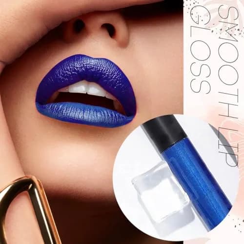 Topmake Lipstick Velvet Moisturizing Lipgloss 0.33 Fl Oz | High Pigment Blue Lip Color for Women & Girls thumbnail 3