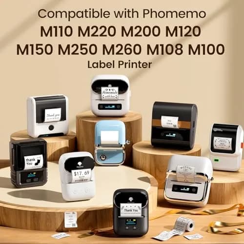 Phomemo M110 Thermal Labels 40x30mm (1.57"x1.18") 690 Pcs | Black on White Direct Thermal Paper thumbnail 6