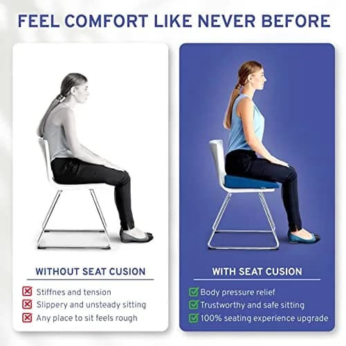 ComfySure Wedge Pillow for Office Chair & Car Seat - Medium Firm Memory Foam Seat Pad | Orthopedic Tailbone & Hip Pain Relief thumbnail 4