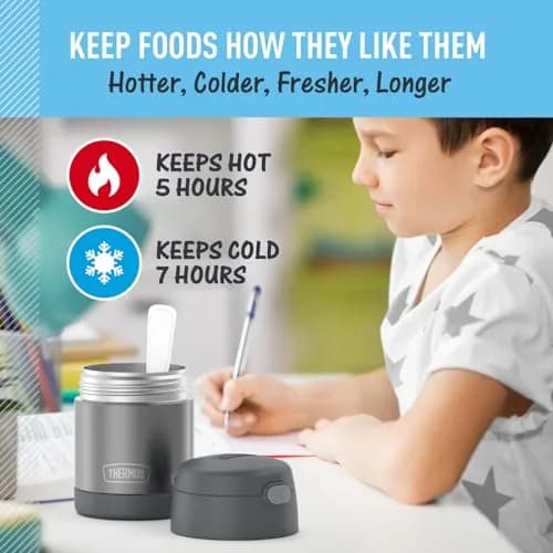THERMOS Kids Food Jar with Spoon 10oz | Keeps Food Hot or Cold for School & Snacks thumbnail 5
