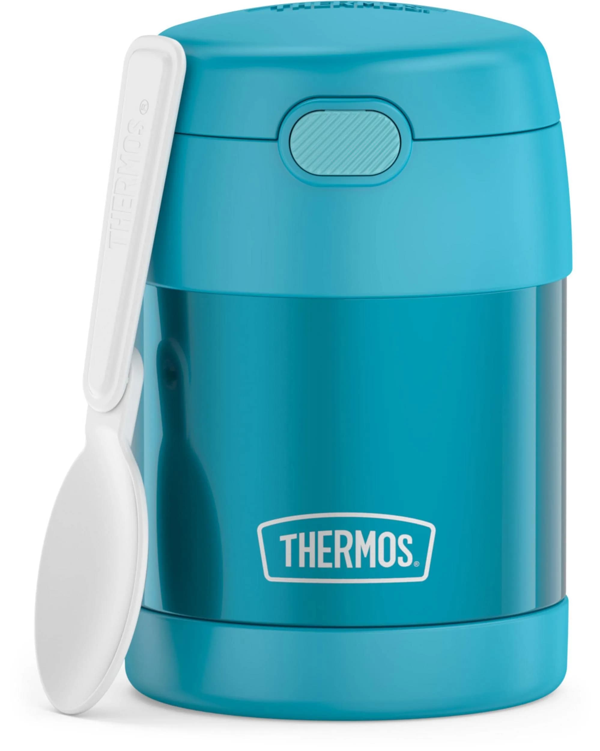 THERMOS Kids Food Jar with Spoon 10oz Teal | Keeps Food Hot or Cold for School & Play