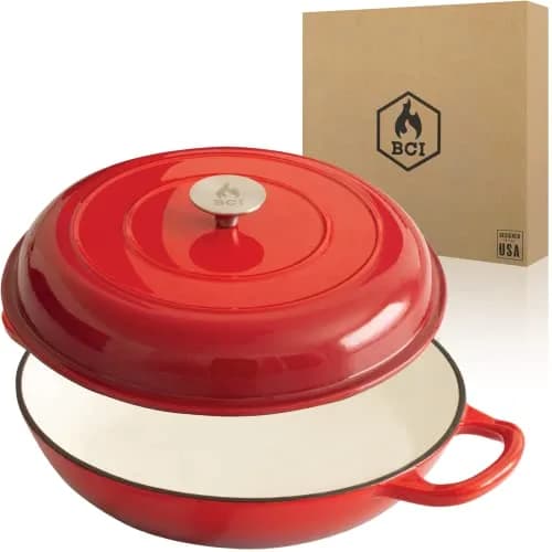 Backcountry Iron Enameled 2.25 Quart Braiser with Lid | 2.25 qt (2.1 L) Desert Ruby Red thumbnail 1
