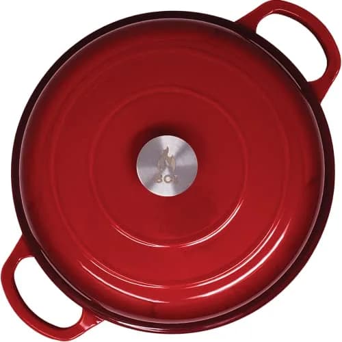 Backcountry Iron Enameled 2.25 Quart Braiser with Lid | 2.25 qt (2.1 L) Desert Ruby Red thumbnail 4