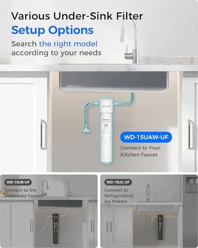 Waterdrop 15UAW-UF Ultra Filtration Under Sink Water Filter System 9.5 L (16000 Gallons) | Reduces Lead, Chlorine, Bad Taste & Odor thumbnail 6