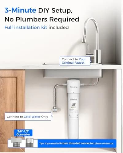 Waterdrop 15UAW-UF Ultra Filtration Under Sink Water Filter System 9.5 L (16000 Gallons) | Reduces Lead, Chlorine, Bad Taste & Odor thumbnail 7