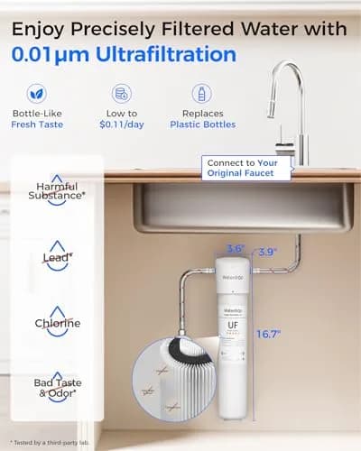 Waterdrop 15UAW-UF Ultra Filtration Under Sink Water Filter System 9.5 L (16000 Gallons) | Reduces Lead, Chlorine, Bad Taste & Odor thumbnail 2