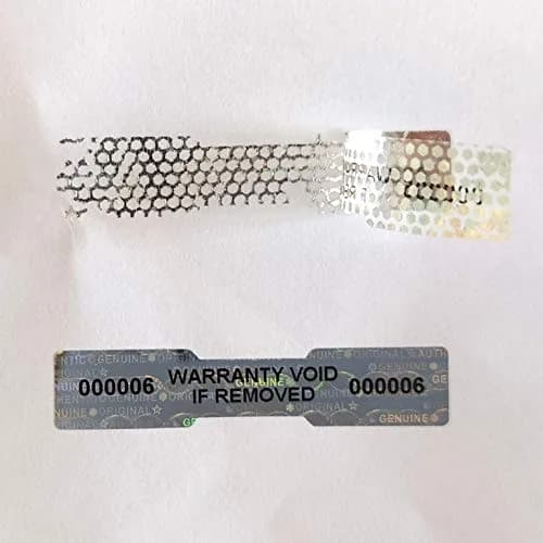 TLK&FBB Tamper Proof Hologram Stickers 620pcs (540 Labels) | High Security Tamper Evident Seal, Sequential Serial Numbering, Silver Honeycomb thumbnail 5