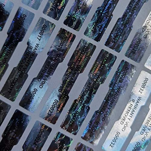 TLK&FBB Tamper Proof Hologram Stickers 620pcs (540 Labels) | High Security Tamper Evident Seal, Sequential Serial Numbering, Silver Honeycomb thumbnail 6